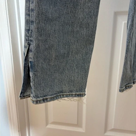 Abercrombie The 90s Straight Ultra High Rise Jeans Distressed Blue Size 26 / 2 - Picture 8 of 11